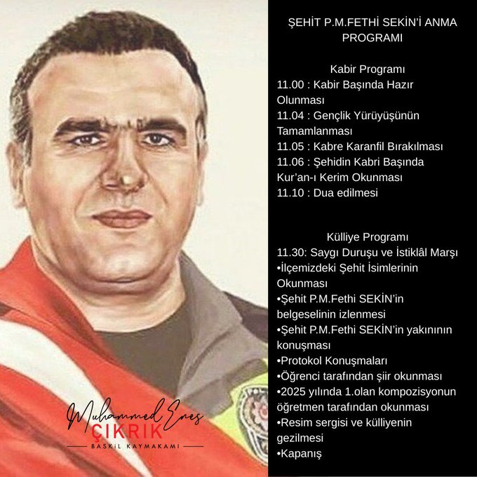 Kahraman Şehidimiz Sekin kabri başında anılacak