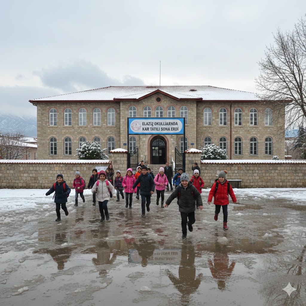 Elazığ’da öğrencilerin kar tatili sona erdi