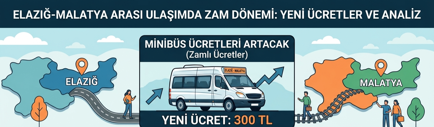 Elazığ Malatya minibüs ücretlerinde zamlı tarife