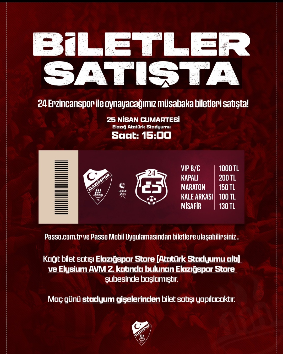 BİLETLER SATIŞTA