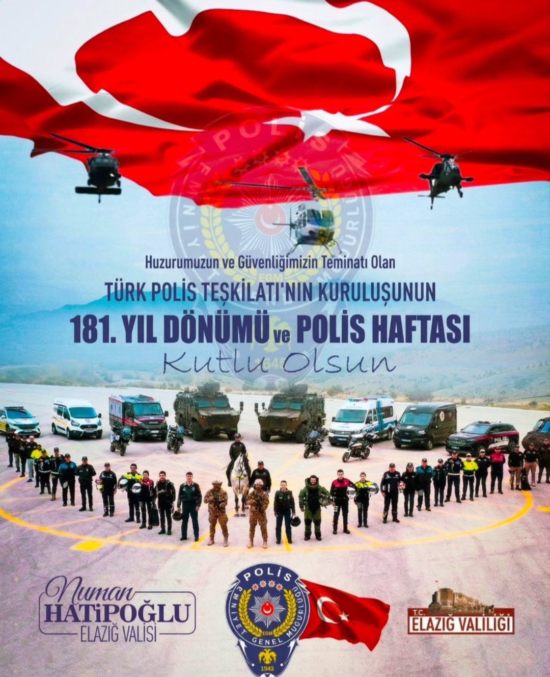 VALİ HATİPOĞLU: POLİSLER HUZURUMUZUN TEMİNATİ